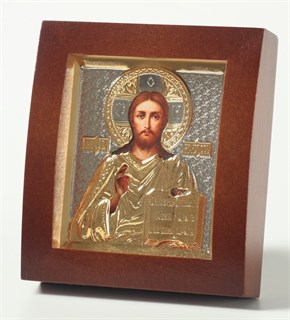 Икона в киоте 6х7 фигурный объемная золочёная Спаситель 235627