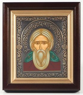 Икона в киоте 12х14 патинированая Сергий Радонежский 235853