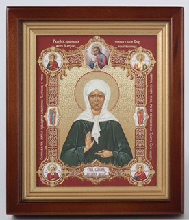 Икона в киоте 13х18 конгрев плёнка Матрона с клемами 235869