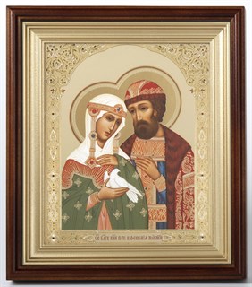 Икона в киоте 18х24 Петр и Феврония 7 235944