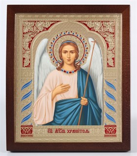 Икона в киоте 18х24 фигурный без подрамника Ангел-Хранитель (желтый фон) 236002