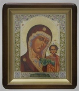 Икона в киоте 18х24 фигурный Казанская Божья Матерь 236044