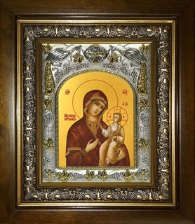 Икона Иверская икона Божией Матери, в киоте 20х24 см 21334