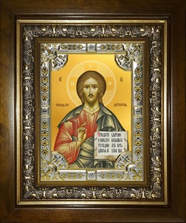 Икона Господь Вседержитель, в киоте 24х30 см 21389