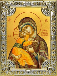 Икона Владимирская икона Божией Матери, 18х24 см, со стразами 21548