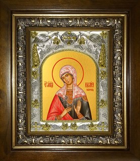 Икона Калиса Коринфская мученица, в киоте 20х24 см 21553