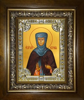 Икона Евгения Святая преподобномученица,в киоте 24х30 см 21555