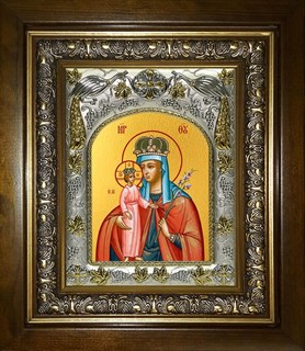 Икона Неувядаемый цвет, икона Божией Матери, в киоте 20х24 см 21573
