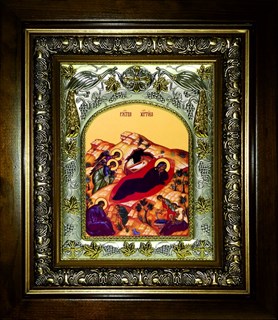 Икона Рождество Христово, в киоте 20х24 см, купить 21704