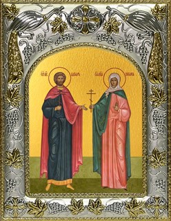 Икона Адриан и Наталия мученики, 14х18 см 21749