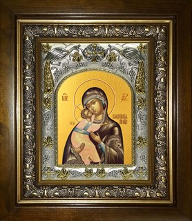 Икона Владимирская икона Божией Матери, в киоте 20х24 см 21776