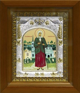 Икона Ксения Петербургская (Петербуржская), 14х18 см, в деревянном киоте 20х24 см 21792