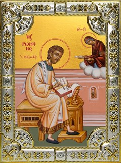 Икона Роман Сладкопевец преподобный, 18х24 см, со стразами 21858
