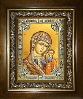 Икона Казанская икона Божией Матери, в киоте 24х30 см 21916