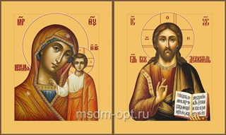 Икона Венчальная пара Господь Вседержитель и Казанская Божия Матерь 21923