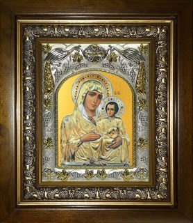 Икона Иерусалимская икона Божией Матери, в киоте 20х24 см 21948