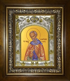 Икона Иларион Пеликитский преподобный, игумен, в киоте 20х24 см 21957