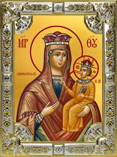 Икона Рудневская икона Божией Матери, 18х24 см, со стразами 21999