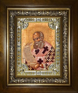 Икона Афанасий Великий Александрийский, святитель, в киоте 24х30 см 22005