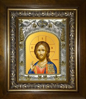 Икона Господь Вседержитель, в киоте 20х24 см 22028