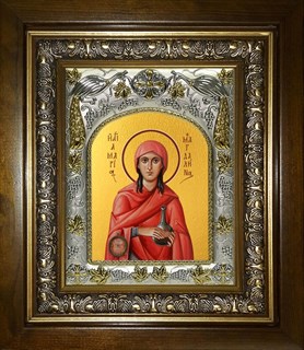 Икона Мария Магдалина равноапостольная, мироносица, в киоте 20х24 см 22033