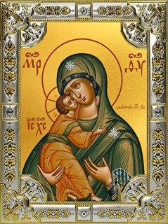 Икона Владимирская икона Божией Матери, 18х24 см, со стразами 22125