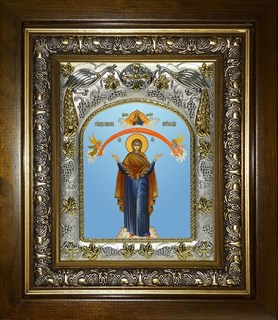Икона Покров, икона Божией Матери, в киоте 20х24 см 22179