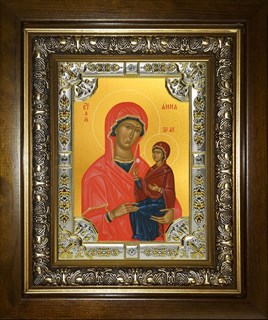 Икона Анна, мать Пресвятой Богородицы, праведная, икона, в киоте 24х30 см 22237