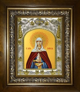 Икона Мария Вифанская, сестра Лазаря Четверодневного, праведная, в киоте 20х24 см 22305