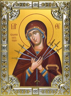 Икона Умягчение злых сердец, икона Божией Матери, 18х24 см, со стразами 22307