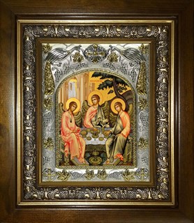 Икона Святая Троица, в киоте 20х24 см 22346