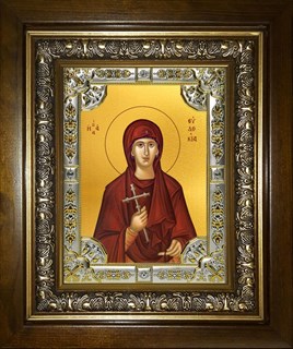 Икона Евдокия Илиопольская преподобномученица,в киоте 24х30 см 22398