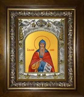 Икона Пахомий Великий преподобный, в киоте 20х24 см 22456