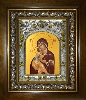 Икона Владимирская икона Божией Матери, в киоте 20х24 см 22471