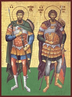 Икона Феодор (Фёдор) Тирон и Феодор (Фёдор) Стратилат великомученики 22543