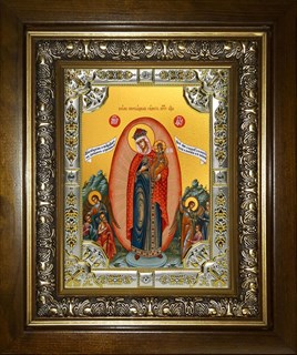 Икона Всех скорбящих Радость, икона Божией Матери, в киоте 24х30 см 22664