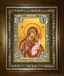 Икона Седмиезерская икона Божией Матери, в киоте 24х30 см 22665