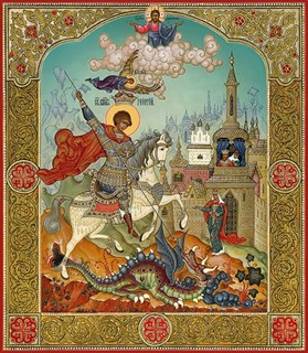 Икона Георгий Победоносец побеждает змея 22683