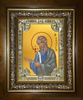 Икона Андрей Первозванный апостол, в киоте 24х30 см 22796