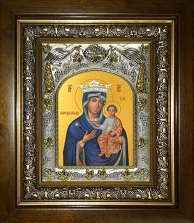 Икона Юровичская «Милосердная» икона Божией Матери, в киоте 20х24 см 22852