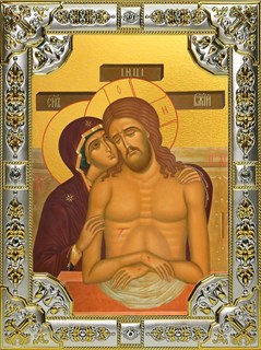Икона Не рыдай Мене, Мати, 18х24 см, со стразами 22854