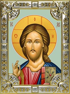 Икона Господь Вседержитель, 18х24 см, со стразами 22874