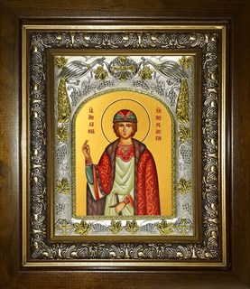 Икона Михаил Муромский князь, благоверный, в киоте 20х24 см 22884