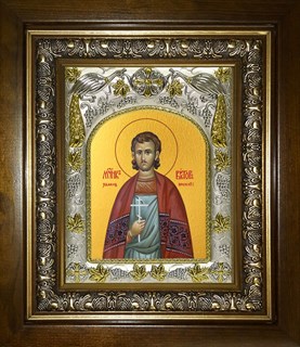 Икона Виктор Халкидонский мученик, в киоте 20х24 см 22895