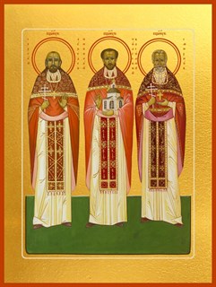 Икона Сергий Лебедев, Николай Толгский, Василий Смирнов, священномученики 22897