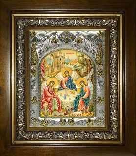 Икона Святая Троица, в киоте 20х24 см 22901