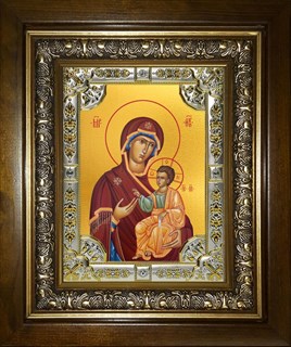 Икона Иверская икона Божией Матери, в киоте 24х30 см 22909