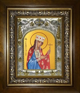 Икона Екатерина великомученица, в киоте 20х24 см 22925