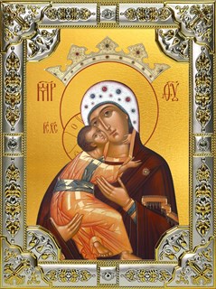 Икона Владимирская икона Божией Матери, 18х24 см, со стразами 22927