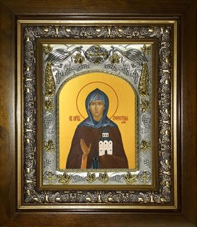 Икона Евфросиния (Евдокия) Московская, преподобная ,в киоте 20х24 см 22951